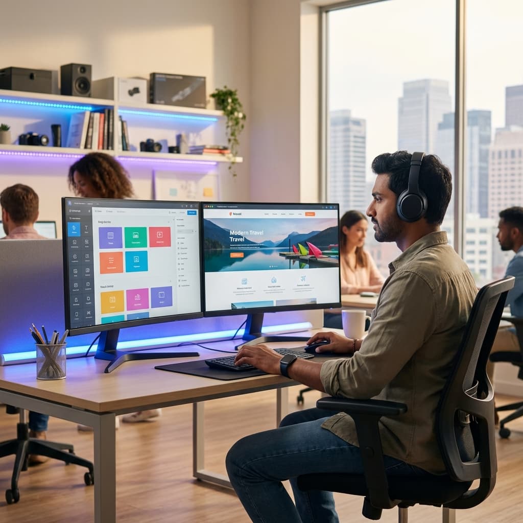 Professional Web Designer Building WordPress Site